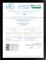 Certifications Eurovent